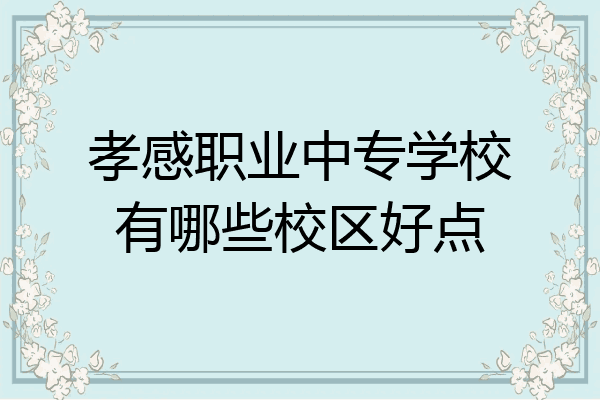 孝感职业中专学校有哪些校区好点