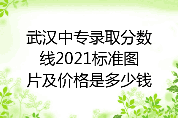 武汉中专录取分数线2021标准图片及价格是多少钱