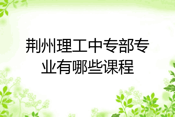 荆州理工中专部专业有哪些课程