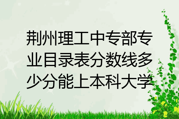 荆州理工中专部专业目录表分数线多少分能上本科大学