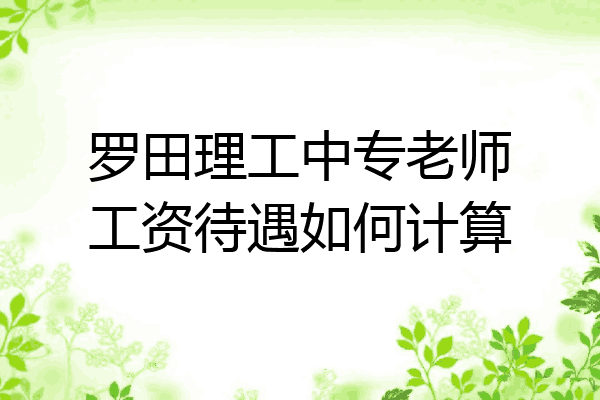 罗田理工中专老师工资待遇如何计算