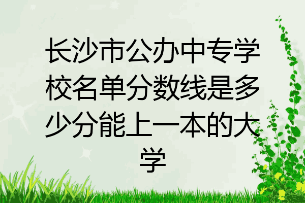 长沙市公办中专学校名单分数线是多少分能上一本的大学