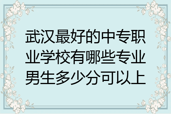 武汉最好的中专职业学校有哪些专业男生多少分可以上