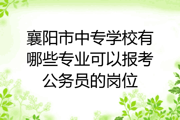 襄阳市中专学校有哪些专业可以报考公务员的岗位