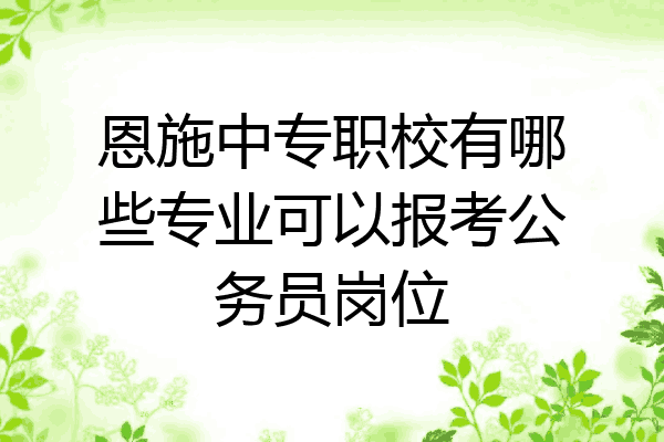恩施中专职校有哪些专业可以报考公务员岗位