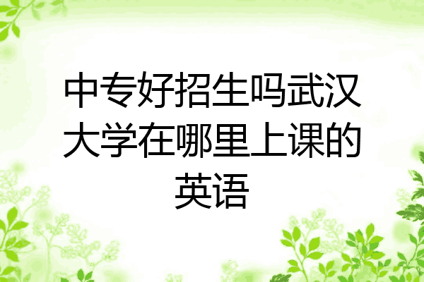 中专好招生吗武汉大学在哪里上课的英语
