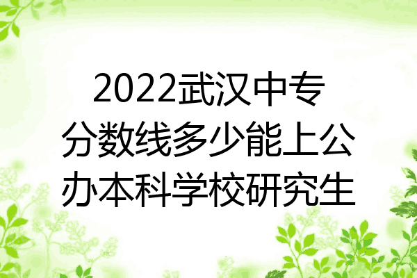 2022武汉中专分数线多少能上公办本科学校研究生