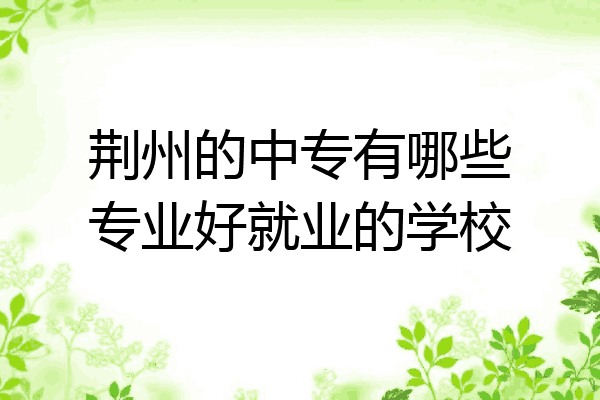 荆州的中专有哪些专业好就业的学校