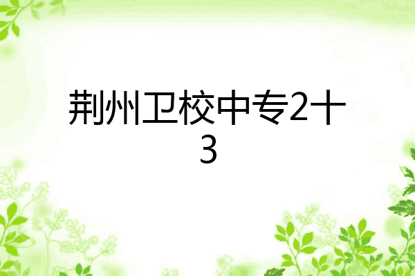 荆州卫校中专2十3