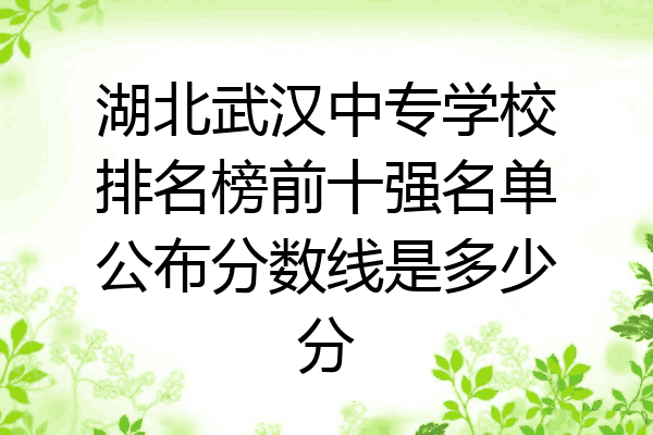 湖北武汉中专学校排名榜前十强名单公布分数线是多少分