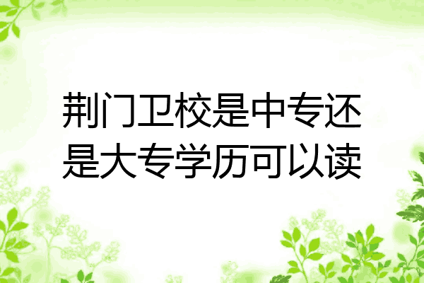 荆门卫校是中专还是大专学历可以读