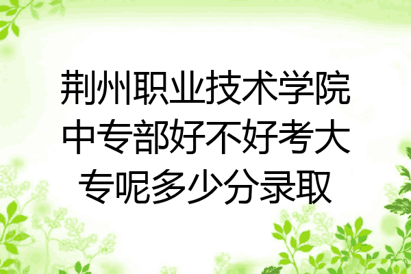 荆州职业技术学院中专部好不好考大专呢多少分录取