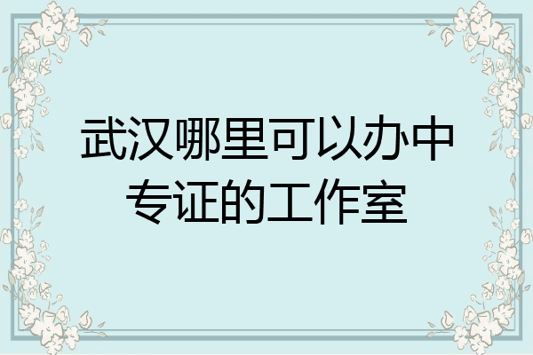武汉哪里可以办中专证的工作室