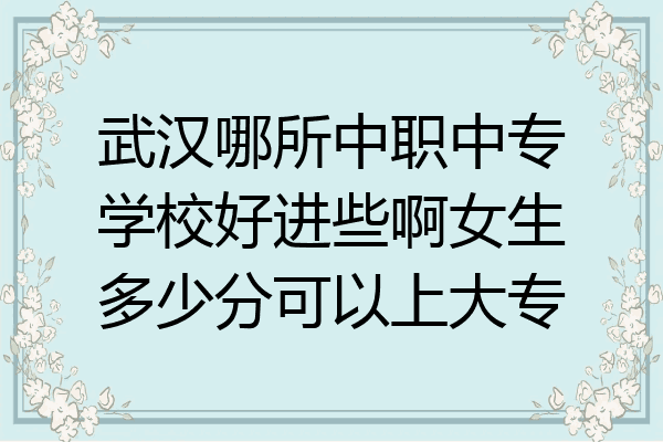 武汉哪所中职中专学校好进些啊女生多少分可以上大专
