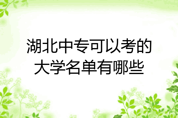湖北中专可以考的大学名单有哪些