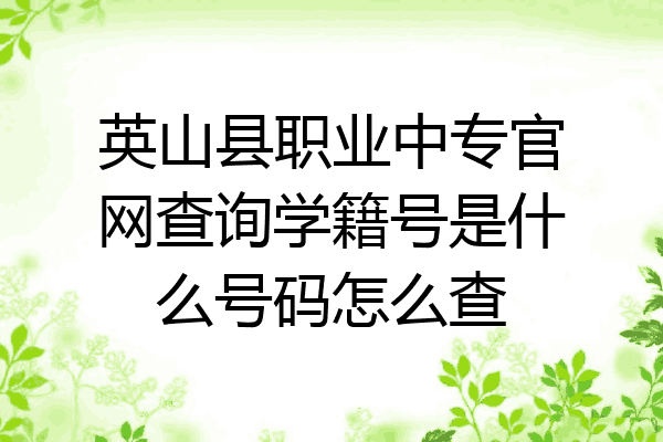 英山县职业中专官网查询学籍号是什么号码怎么查