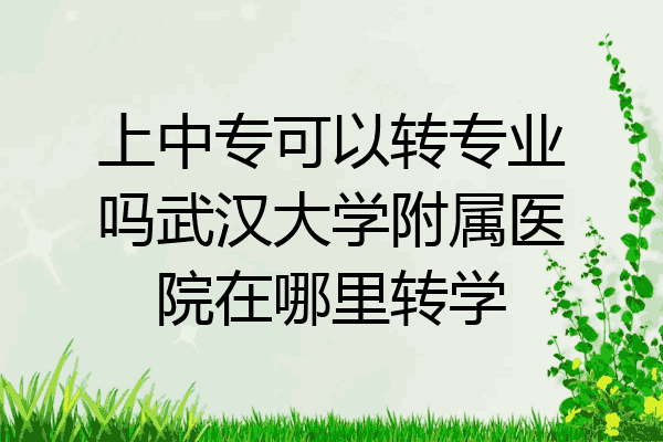 上中专可以转专业吗武汉大学附属医院在哪里转学