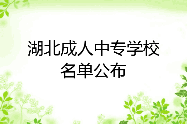 湖北成人中专学校名单公布