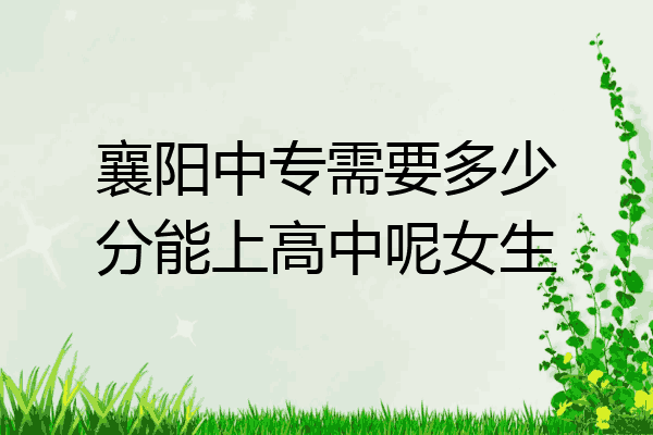 襄阳中专需要多少分能上高中呢女生