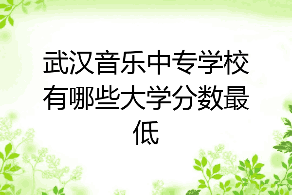 武汉音乐中专学校有哪些大学分数最低