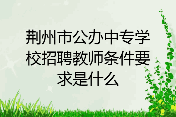 荆州市公办中专学校招聘教师条件要求是什么