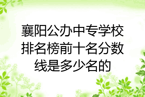 襄阳公办中专学校排名榜前十名分数线是多少名的