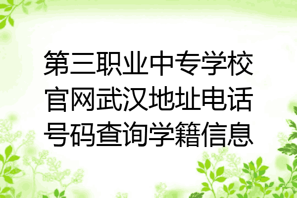 第三职业中专学校官网武汉地址电话号码查询学籍信息