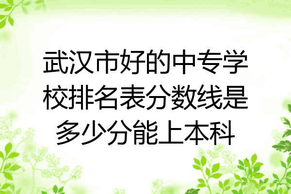 武汉市好的中专学校排名表分数线是多少分能上本科