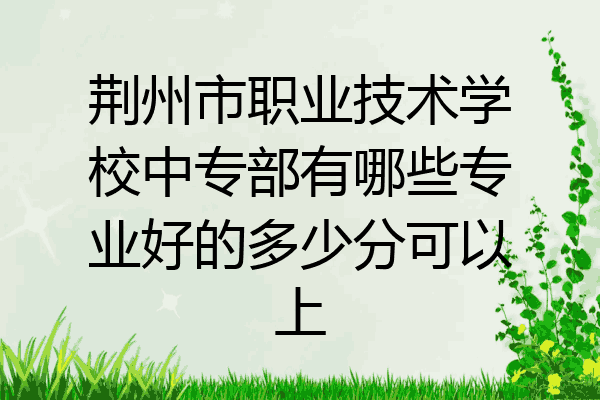荆州市职业技术学校中专部有哪些专业好的多少分可以上