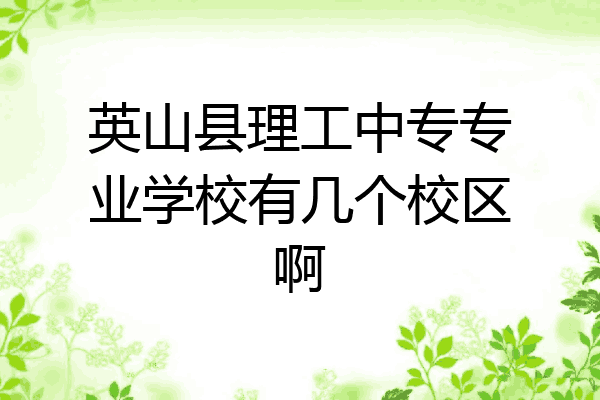 英山县理工中专专业学校有几个校区啊