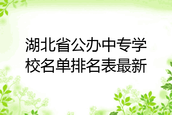 湖北省公办中专学校名单排名表最新