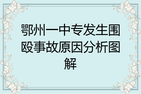 鄂州一中专发生围殴事故原因分析图解