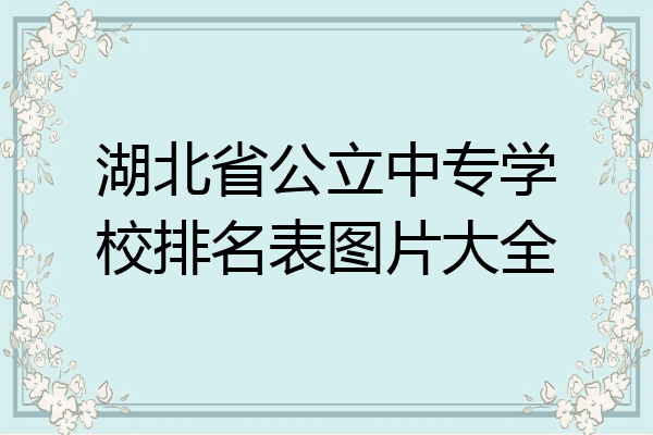 湖北省公立中专学校排名表图片大全