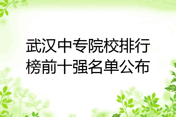 武汉中专院校排行榜前十强名单公布