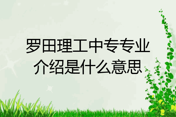 罗田理工中专专业介绍是什么意思