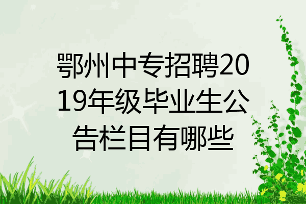 鄂州中专招聘2019年级毕业生公告栏目有哪些