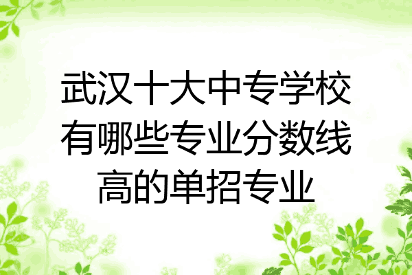 武汉十大中专学校有哪些专业分数线高的单招专业