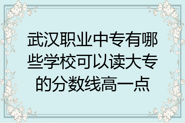 武汉职业中专有哪些学校可以读大专的分数线高一点