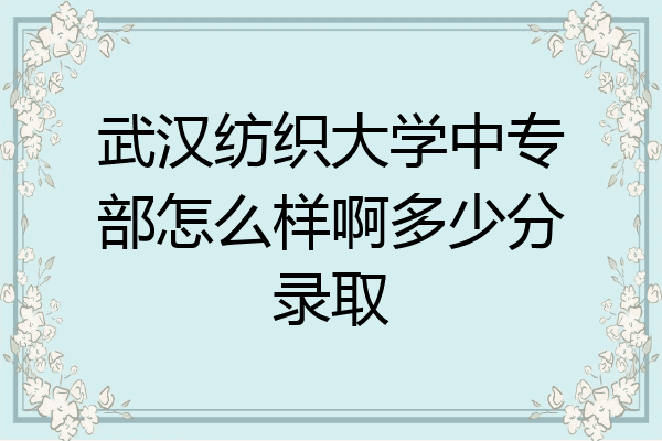 武汉纺织大学中专部怎么样啊多少分录取