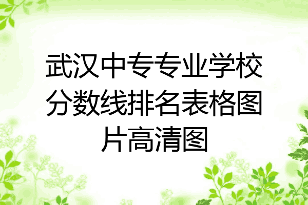 武汉中专专业学校分数线排名表格图片高清图
