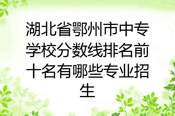 湖北省鄂州市中专学校分数线排名前十名有哪些专业招生