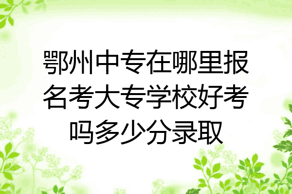 鄂州中专在哪里报名考大专学校好考吗多少分录取