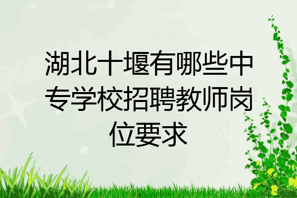 湖北十堰有哪些中专学校招聘教师岗位要求