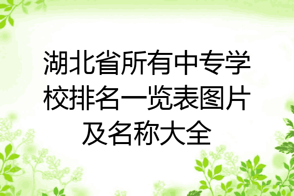 湖北省所有中专学校排名一览表图片及名称大全