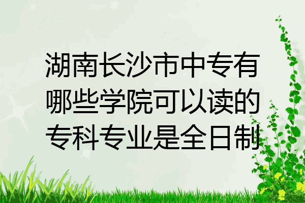湖南长沙市中专有哪些学院可以读的专科专业是全日制