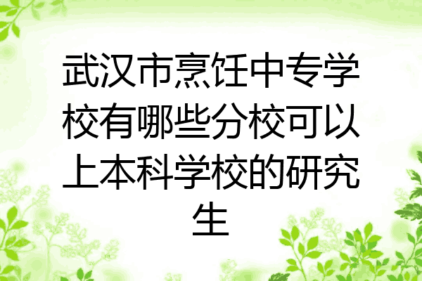 武汉市烹饪中专学校有哪些分校可以上本科学校的研究生