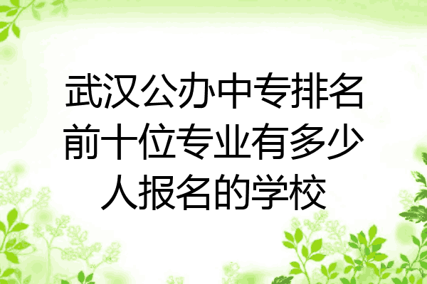 武汉公办中专排名前十位专业有多少人报名的学校