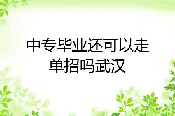 中专毕业还可以走单招吗武汉