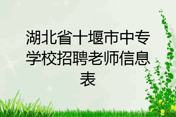 湖北省十堰市中专学校招聘老师信息表