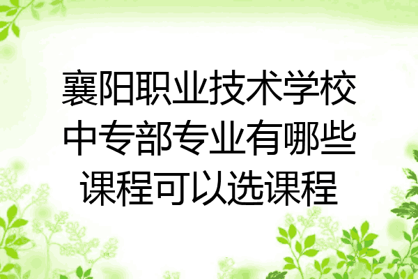 襄阳职业技术学校中专部专业有哪些课程可以选课程